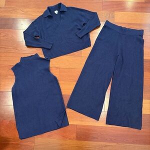 A New Day • Navy Blue Knit Apparel Set Size S/M